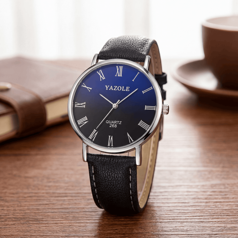 YAZOLE Minimalist Quartz Watch - огляд і ціна Leather Watch Band Men