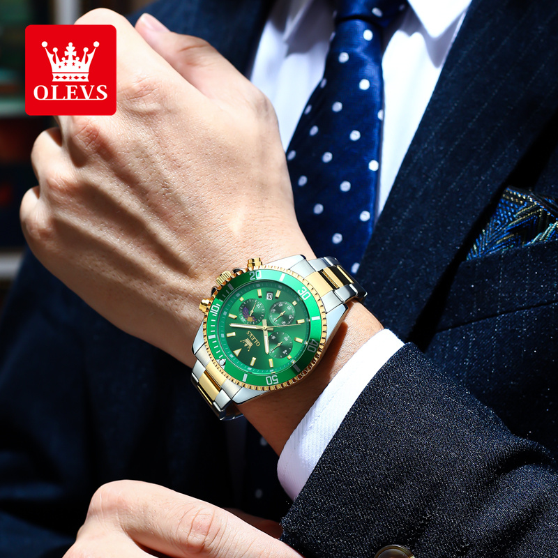 OLEVS 2870 Men's Watches Moon  - огляд і ціна Rolex Watch Submariner