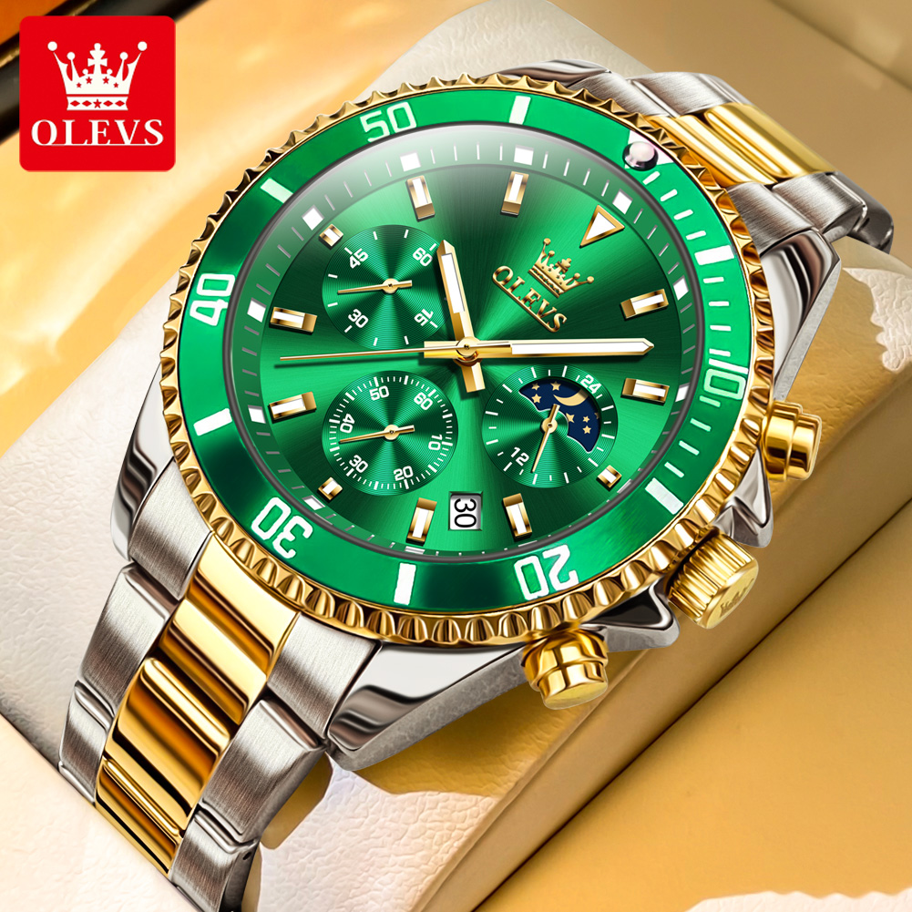 OLEVS 2870 Men's Watches Moon  - огляд і ціна Rolex Watch Submariner