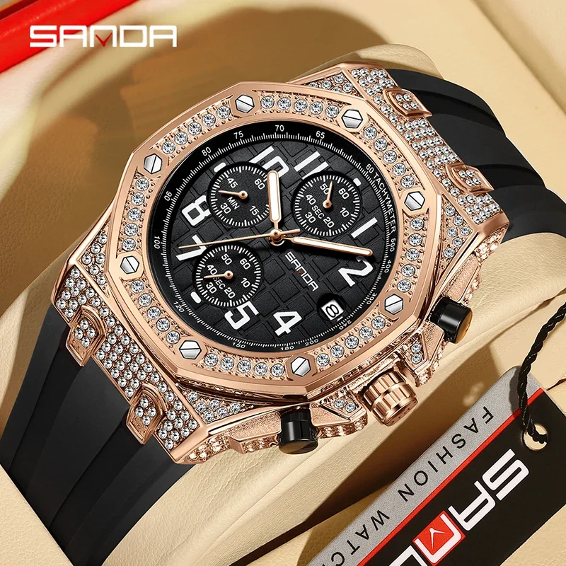 SANDA 7026 Men's Quartz Watch  - огляд і ціна Rubber Strap Diver