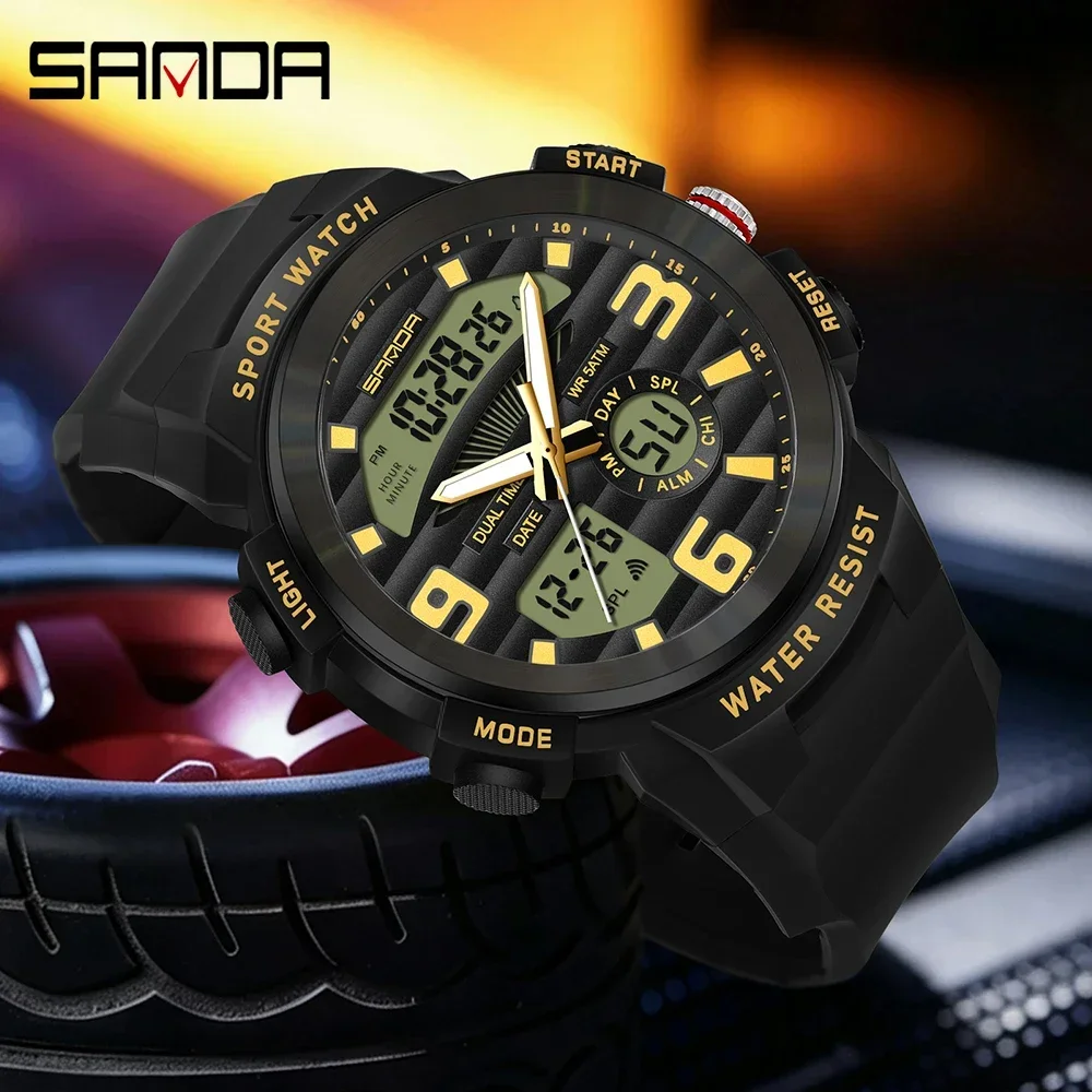 SANDA Multifunction Men Watch  - огляд і ціна Rubber Strap Diver